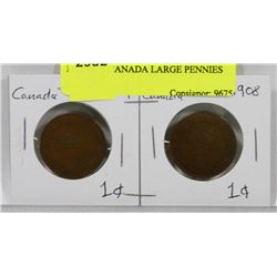LOT OF 2 CANADA LARGE PENNIES