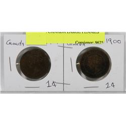 LOT OF 2 CANADA LARGE PENNIES