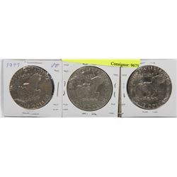LOT OF 3 USA PEACE DOLLAR COINS, 1978,1974, 1977