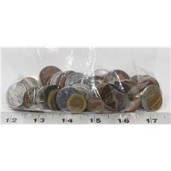 BAG OF ASSORTED WORLD COINS