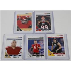 LOT OF 5 FOOTBALL ROOKIE CARDS INCL GREG SALAS