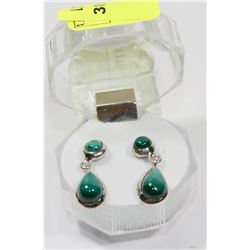 #28-NATURAL MALACHITE  DANGLING EARRINGS