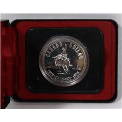 1975 CALGARY STAMPEDE CASED PROOF SILVER $1