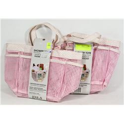 LOT OF TWO WATER RESISTANT SHOWER TOTES