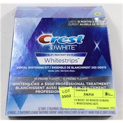 SEALED CREST 3D WHITE STRIPS DENTAL WHITENING KIT.