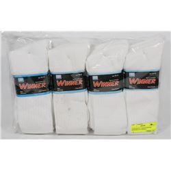 LOT OF 12 NEW MENS WHITE CREW SOCKS