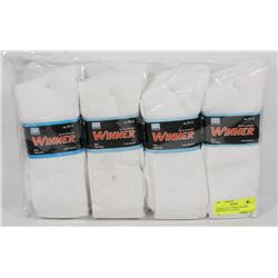 LOT OF 12 NEW MENS WHITE CREW SOCKS