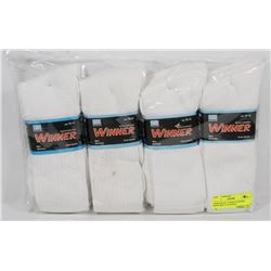 LOT OF 12 NEW MENS WHITE CREW SOCKS