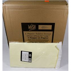 CASE OF 30 IVORY  RECTANGLE TISSUE TOP TABLE-
