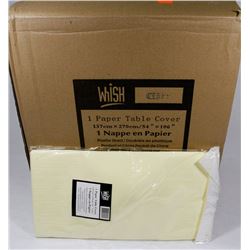 CASE OF 30 IVORY  RECTANGLE TISSUE TOP TABLE-