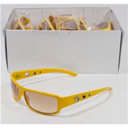 CASE OF YELLOW FRAME SUNGLASSES