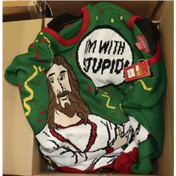 BOX OF ASSORTED CLOTHING, APPEARS TO BE MOSTLY