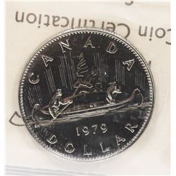1979 CANADIAN QE11 ICCS MS-66 GRADED $1 COIN