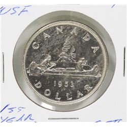 1953 CANADIAN QEII SILVER $1 1ST YR ISSUED