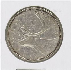 KEY DATE 1948 CANADIAN GVI SILVER 25 CENT COIN