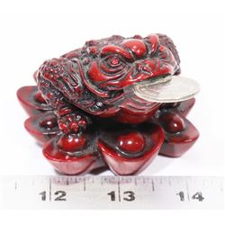 ORNATE STONE MONEY FROG ORIENTAL STATUE