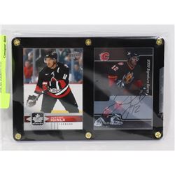 2 FRAMED JEROME IGINLA CARDS, ONE AUTOGRAPHED