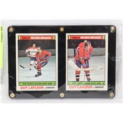 2 FRAMED 1970'S OPC GUY LAFLEUR CARDS