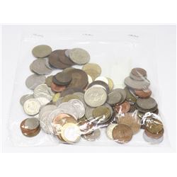 BAG OF ASSORTED WORLD COINS - ON CHOICE