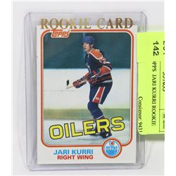 1981-82 TOPPS JARI KURRI ROOKIE CARD
