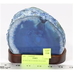 QUARTZ BLUE GEODE ON STAND