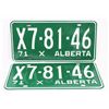 Image 1 : PAIR OF NEW ALBERTA 1971 LICENSE PLATES, NEVER
