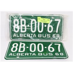 PAIR OF NEW ALBERTA 1968 LICENSE PLATES, NEVER