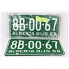 Image 1 : PAIR OF NEW ALBERTA 1968 LICENSE PLATES, NEVER