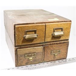 A PAIR OF ANTIQUE LIBRARY DRAWERS