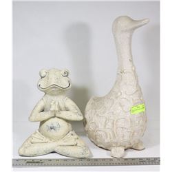 LARGE GOOSE & FROG HOME DECOR PIECES