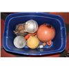 Image 1 : BOX W/ ALUMINUM AND PLASTIC BUOYS. 12” AND 8”.