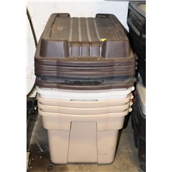 5 TOTE BINS WITH LIDS