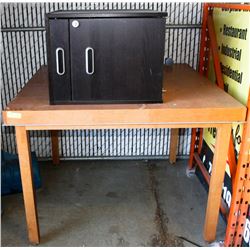 TABLE AND FILE CABINET ***AS IS