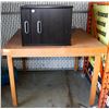 Image 1 : TABLE AND FILE CABINET ***AS IS