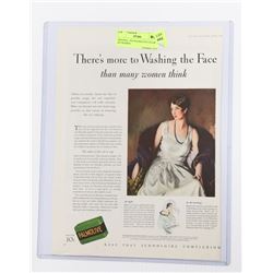 1929 PALMOLIVE COLOR AD FRAMED