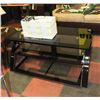 Image 1 : LARGE GLASS & METAL MEDIA STAND WITH