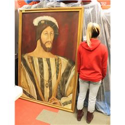 LARGE FRAMED OIL ON CANVAS PICTURE, 53" X 77"