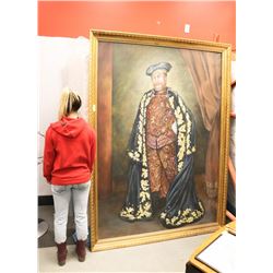 LARGE FRAMED OIL ON CANVAS PICTURE, MEASRES