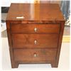 Image 1 : 3 DRAWER DARK WOOD END TABLE - CHIP OFF TOP