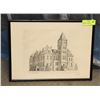Image 1 : FRAMED 1975  BLACK AND WHITE PRINT OF A CITY HALL