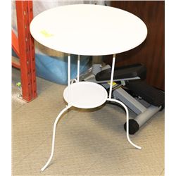 NEW INDOOR/OUTDOOR WHITE METAL TABLE