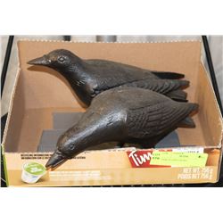 PAIR OF IORN CROWS