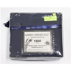 BAMBOO COMFORT PLUS QUEEN  SIZE NAVY  1800