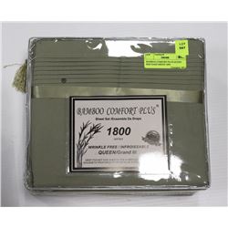 BAMBOO COMFORT PLUS QUEEN  SIZE SAGE GREEN 1800