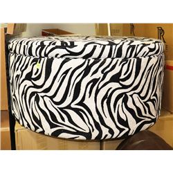 NEW ROUND ZEBRA OTTOMAN