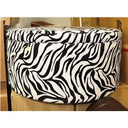 NEW ROUND ZEBRA OTTOMAN