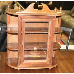 ESTATE VINTAGE SOLID WOOD CURIO CABINET