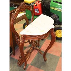 VALENTINO ENTRANCE TABLE WITH MIRROR AND MARBLE