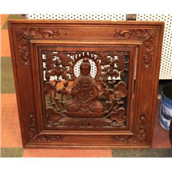 WOOD CARVED BUDDHA WALL HANGING