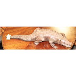 SOLID WOOD HAND CARVED CROCODILE - 19.5